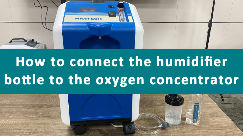 How to connect the humidifier bottle to the oxygen concentrator