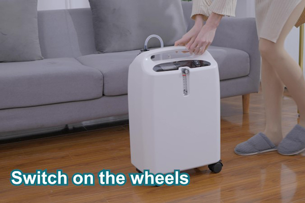 How to use the wheels of the oxygen concentrator